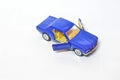 Tumpat,ÃÂ  Malaysia,ÃÂ  sept 29 2012. Vintage toy car volkwagen.ÃÂ  Isolated on white. Royalty Free Stock Photo